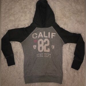 Ardene Gray and Black Hoodie with Pink Accents